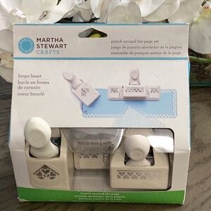 NWB Martha Stewart Crafts Linked Hearts Punch Around The Page Set Corner Edge